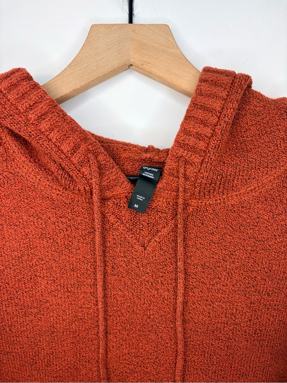 Glyder Unisex Knit Up Hoodie in Brick Red, Size Medium for Men and Women - Picture 6 of 13